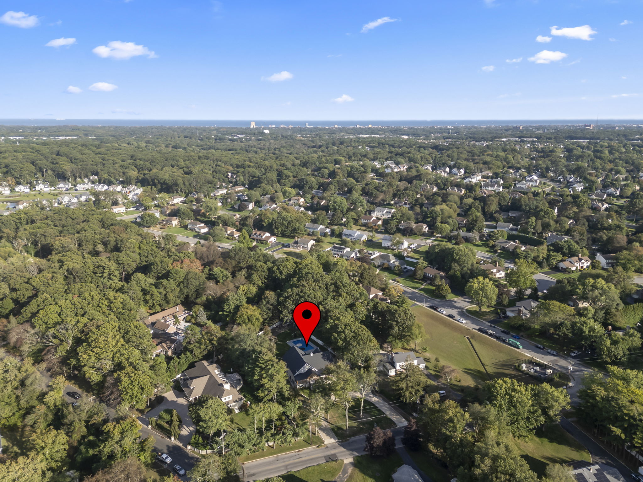Drone shot of custom home